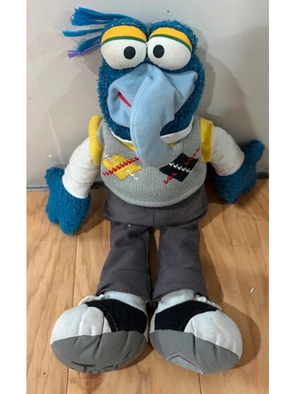 Disney The Muppets 17” Plush Gonzo in Argyle Sweater